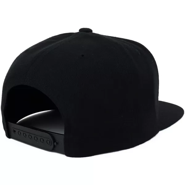 imageTrendy Apparel Shop Flexfit Oversize XXL Structured Blank Flatbill Snapback CapBlack