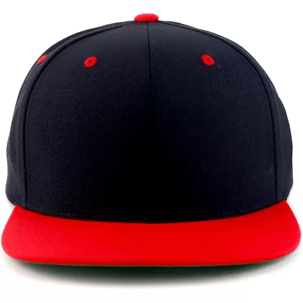 imageTrendy Apparel Shop Flexfit Oversize XXL Structured Blank Flatbill Snapback CapBlack Red