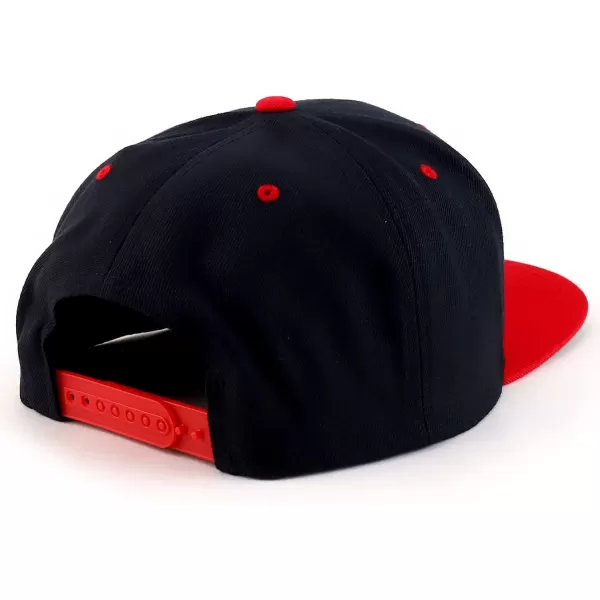 imageTrendy Apparel Shop Flexfit Oversize XXL Structured Blank Flatbill Snapback CapBlack Red