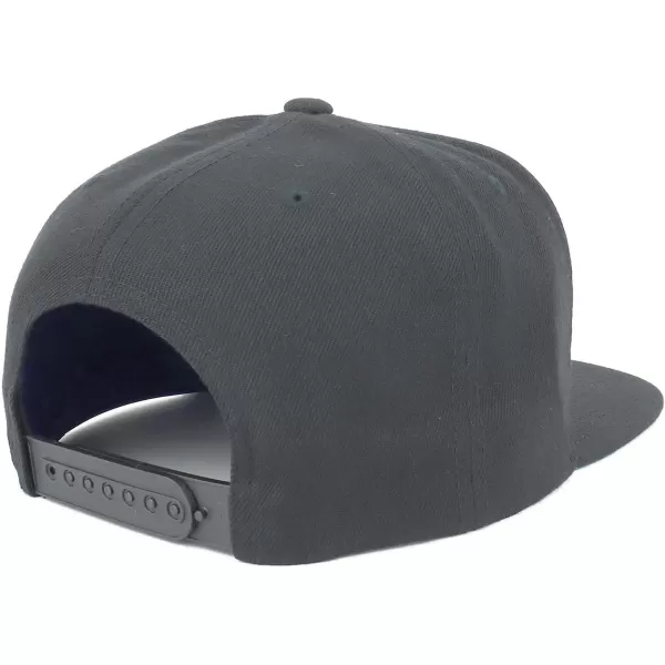 imageTrendy Apparel Shop Flexfit Oversize XXL Structured Blank Flatbill Snapback CapCharcoal