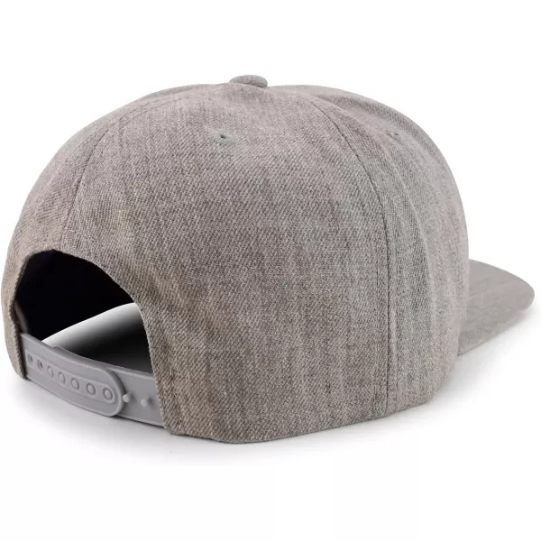 imageTrendy Apparel Shop Flexfit Oversize XXL Structured Blank Flatbill Snapback CapHeather Grey