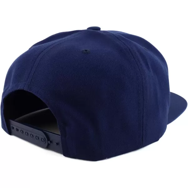 imageTrendy Apparel Shop Flexfit Oversize XXL Structured Blank Flatbill Snapback CapNavy
