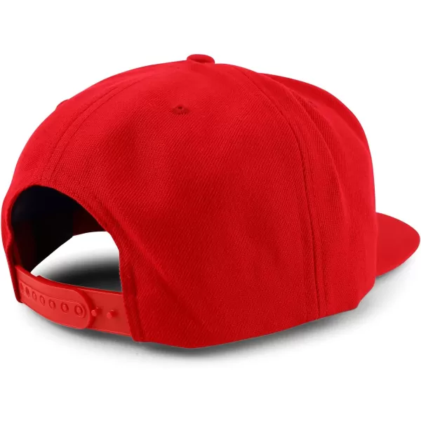 imageTrendy Apparel Shop Flexfit Oversize XXL Structured Blank Flatbill Snapback CapRed