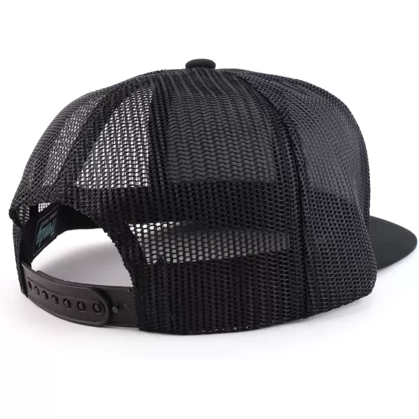 imageTrendy Apparel Shop Oversize 2XL Blank Plain Flatbill Mesh Snapback Baseball CapBlack