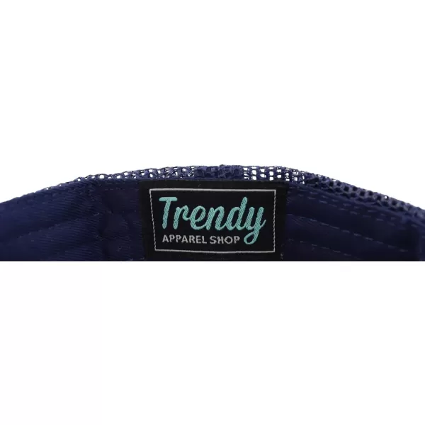 imageTrendy Apparel Shop Oversize 2XL Blank Plain Flatbill Mesh Snapback Baseball CapNavy