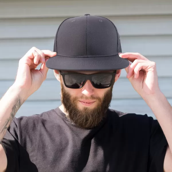 imageTrendy Apparel Shop Oversize 2XL Blank Plain Flatbill Mesh Snapback Baseball CapRed
