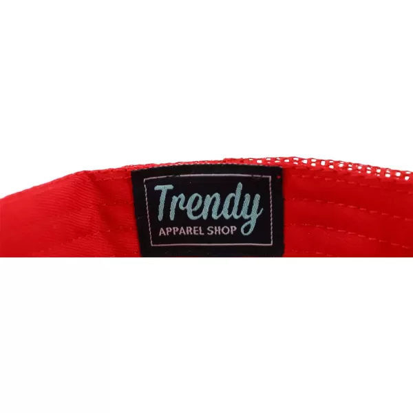 imageTrendy Apparel Shop Oversize 2XL Blank Plain Flatbill Mesh Snapback Baseball CapRed