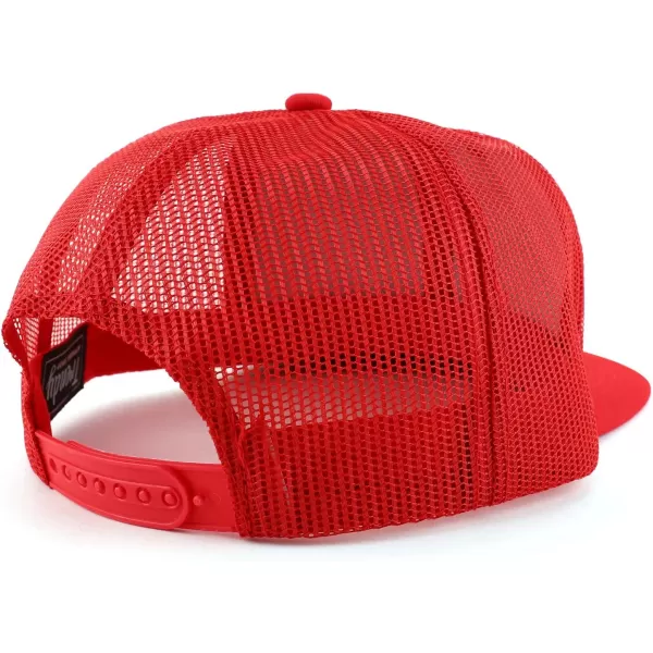 imageTrendy Apparel Shop Oversize 2XL Blank Plain Flatbill Mesh Snapback Baseball CapRed
