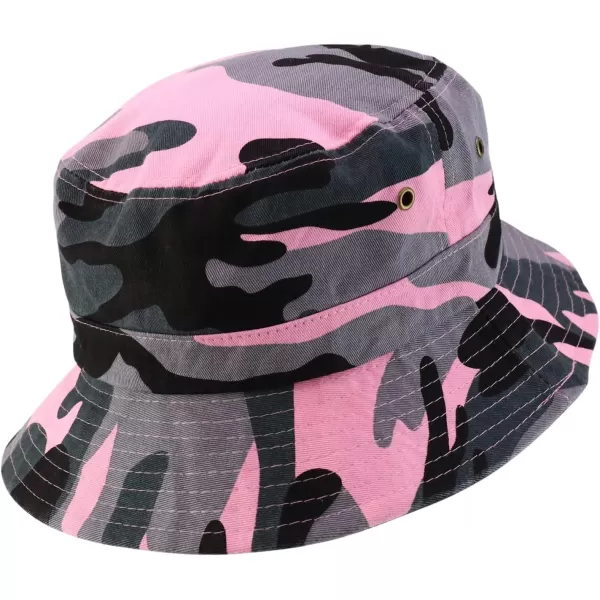 imageTrendy Apparel Shop Oversize XXL  XXXL Short Brim Outdoor Bucket HatPink Camo