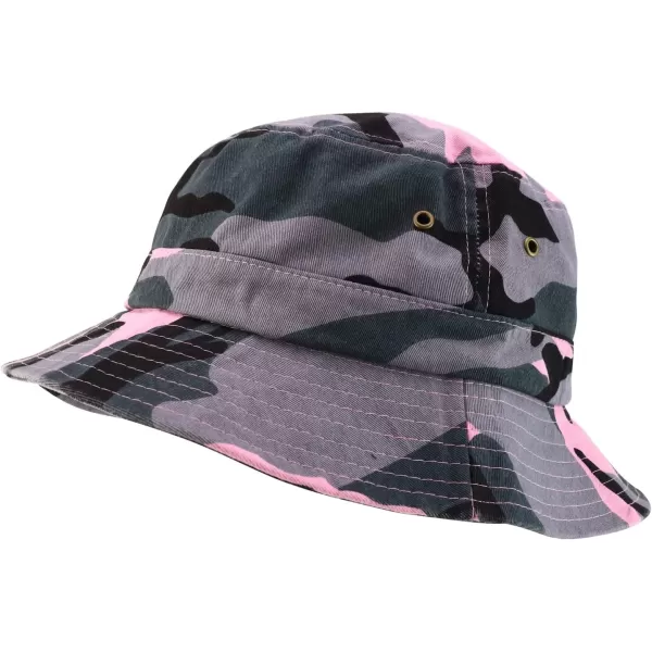 imageTrendy Apparel Shop Oversize XXL  XXXL Short Brim Outdoor Bucket HatPink Camo