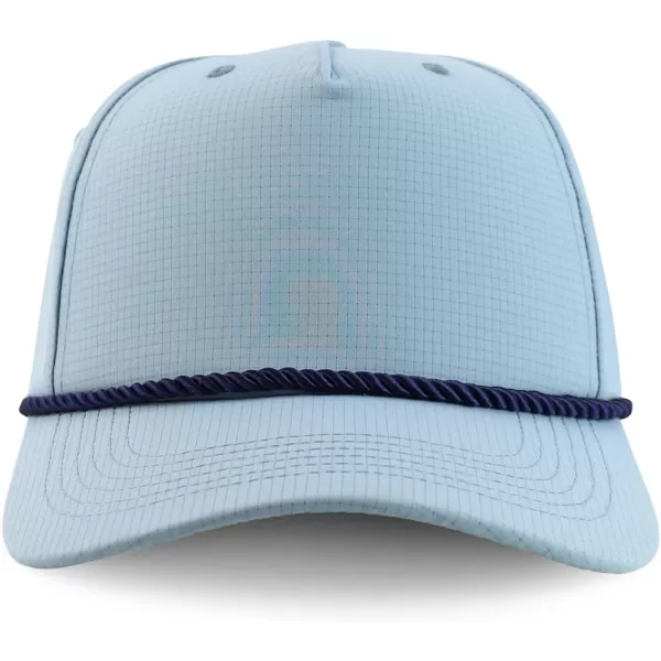 imageTrendy Apparel Shop Oversize XXL 5 Panel Ripstop Snapback Cap with Contrasting RopeLight Blue Navy