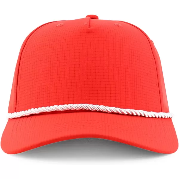 imageTrendy Apparel Shop Oversize XXL 5 Panel Ripstop Snapback Cap with Contrasting RopeRed White