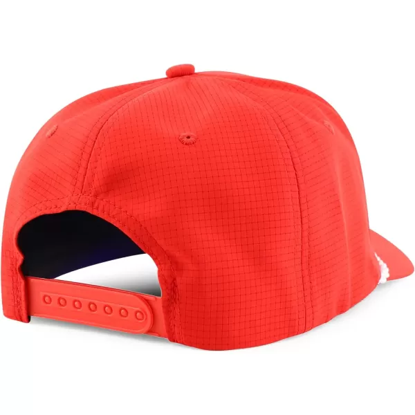 imageTrendy Apparel Shop Oversize XXL 5 Panel Ripstop Snapback Cap with Contrasting RopeRed White