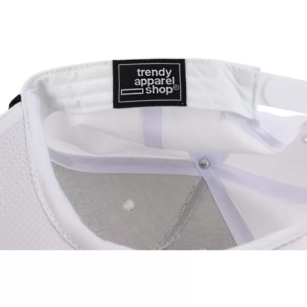 imageTrendy Apparel Shop Oversize XXL 5 Panel Ripstop Snapback Cap with Contrasting RopeWhite Black
