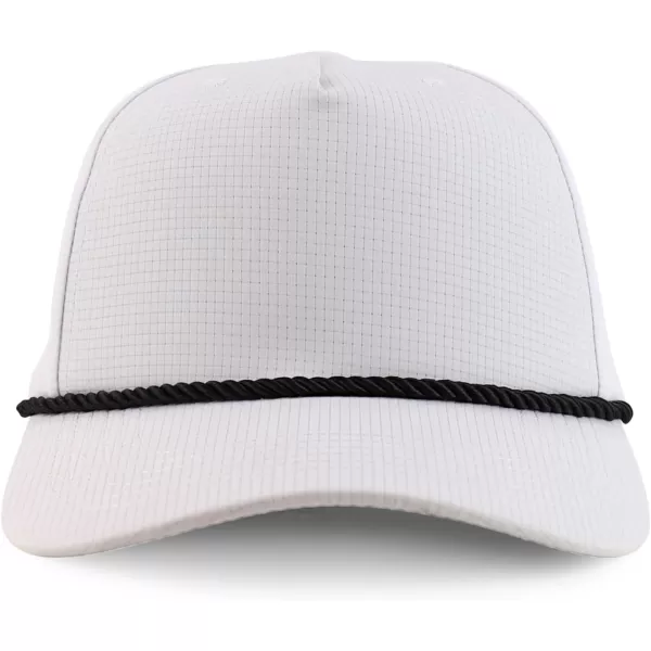 imageTrendy Apparel Shop Oversize XXL 5 Panel Ripstop Snapback Cap with Contrasting RopeWhite Black