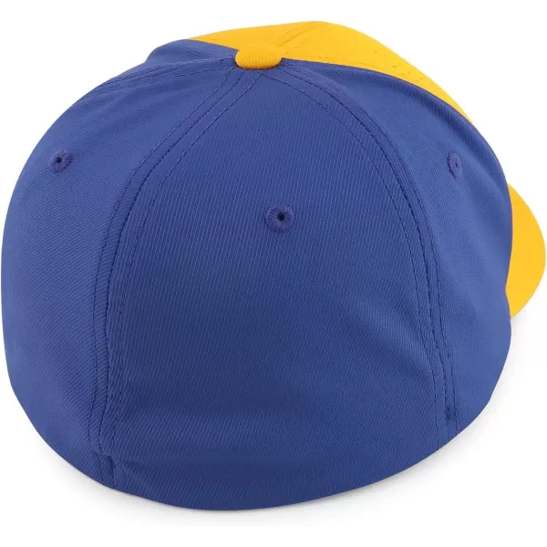 imageTrendy Apparel Shop Oversize XXL Breathable 2Tone Structured Air Thru Fitted Ball CapGold Dark Blue