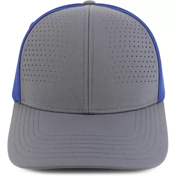 imageTrendy Apparel Shop Oversize XXL Breathable 2Tone Structured Air Thru Fitted Ball CapGrey Dark Blue