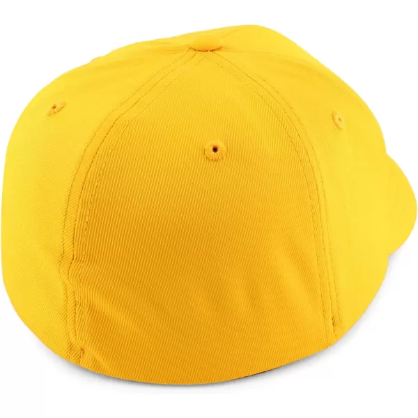 imageTrendy Apparel Shop Oversize XXL Classic Structured 6 Panel Curved Bill Stretchy Fitted Ball CapGold