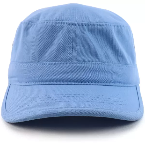 imageTrendy Apparel Shop Oversize XXL Flat Top Style Army CapCarolina Blue