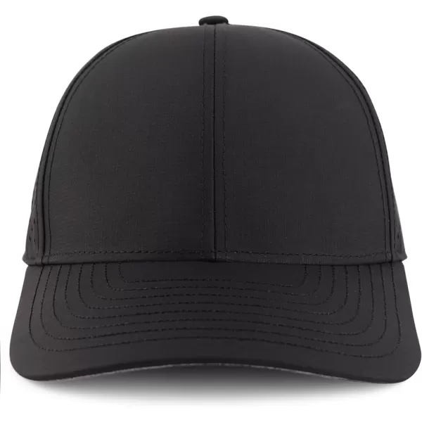 imageTrendy Apparel Shop Oversize XXL Laser Cut Holes Back Performance Snapback Ball CapBlack