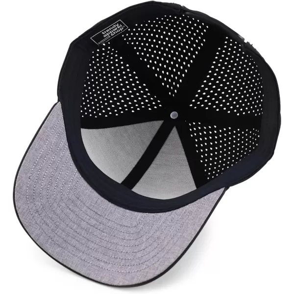imageTrendy Apparel Shop Oversize XXL Laser Cut Holes Back Performance Snapback Ball CapBlack