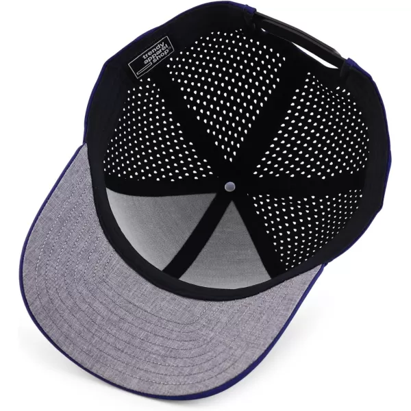 imageTrendy Apparel Shop Oversize XXL Laser Cut Holes Back Performance Snapback Ball CapNavy