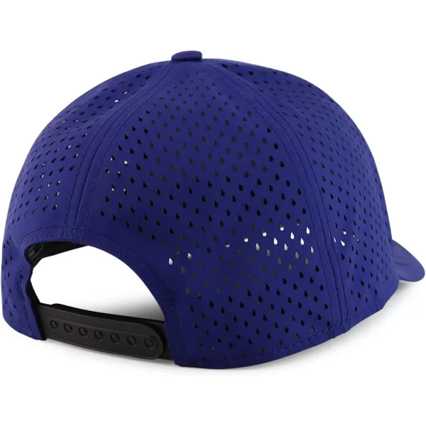 imageTrendy Apparel Shop Oversize XXL Laser Cut Holes Back Performance Snapback Ball CapNavy