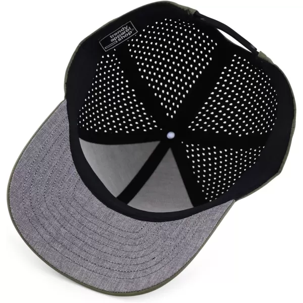 imageTrendy Apparel Shop Oversize XXL Laser Cut Holes Back Performance Snapback Ball CapOlive