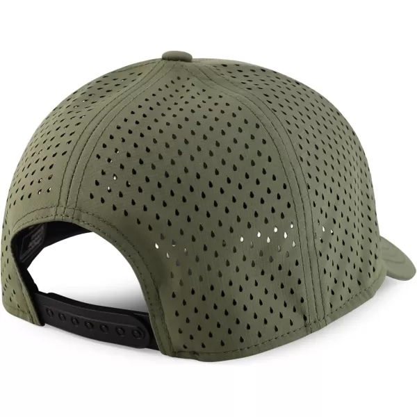 imageTrendy Apparel Shop Oversize XXL Laser Cut Holes Back Performance Snapback Ball CapOlive