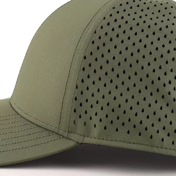 imageTrendy Apparel Shop Oversize XXL Laser Cut Holes Back Performance Snapback Ball CapOlive