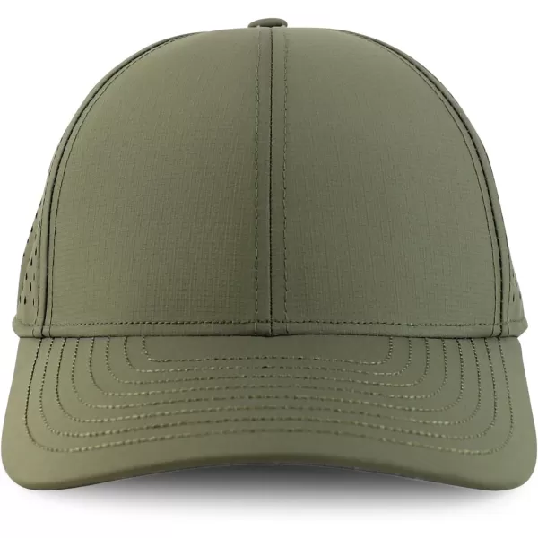 imageTrendy Apparel Shop Oversize XXL Laser Cut Holes Back Performance Snapback Ball CapOlive