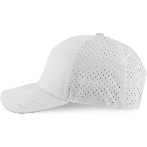 imageTrendy Apparel Shop Oversize XXL Laser Cut Holes Back Performance Snapback Ball CapWhite