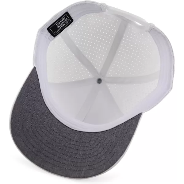 imageTrendy Apparel Shop Oversize XXL Laser Cut Holes Back Performance Snapback Ball CapWhite