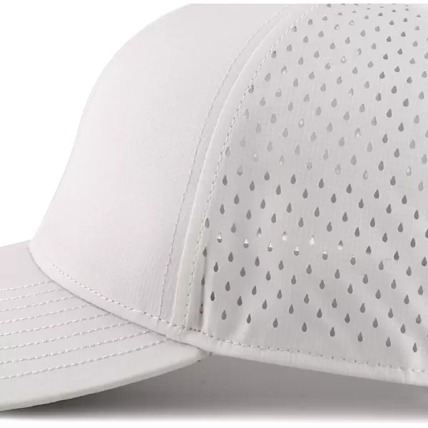imageTrendy Apparel Shop Oversize XXL Laser Cut Holes Back Performance Snapback Ball CapWhite