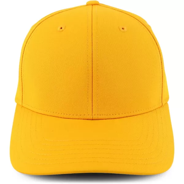 imageTrendy Apparel Shop Oversize XXL Plain Air Thru Structured Curved Bill Fitted CapGold
