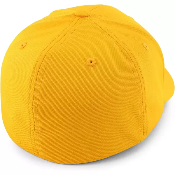 imageTrendy Apparel Shop Oversize XXL Plain Air Thru Structured Curved Bill Fitted CapGold