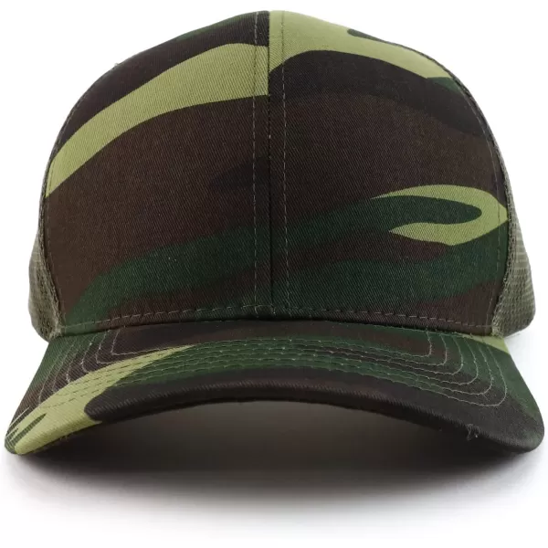imageTrendy Apparel Shop Oversize XXL Structured Trucker Mesh Baseball CapCamo