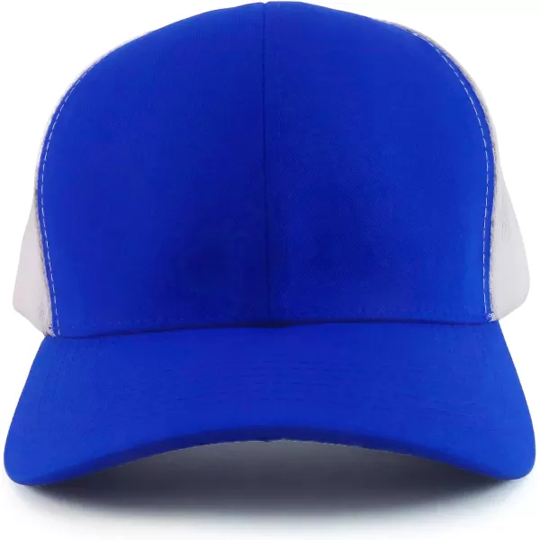 imageTrendy Apparel Shop Oversize XXL Structured Trucker Mesh Baseball CapRoyal White
