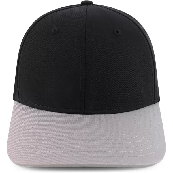 imageTrendy Apparel Shop Oversize XXL Two Tone Structured Cotton Fitted Baseball CapBlack Grey
