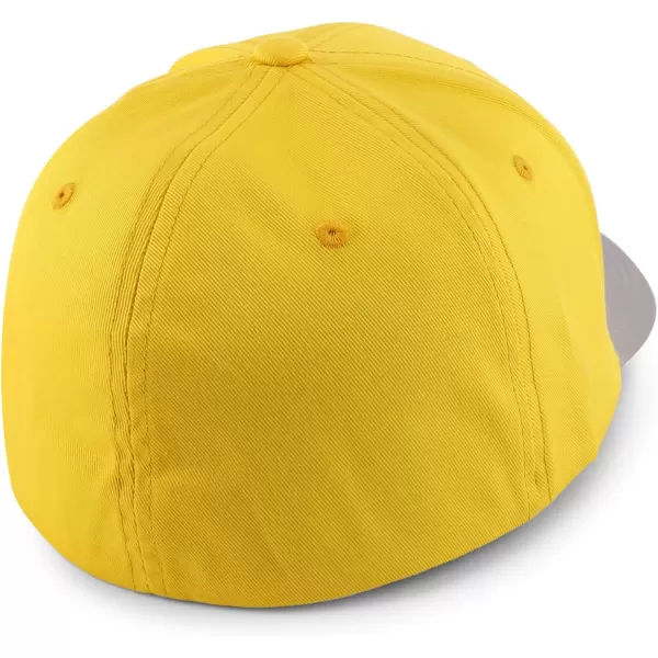 imageTrendy Apparel Shop Oversize XXL Two Tone Structured Cotton Fitted Baseball CapGold Grey
