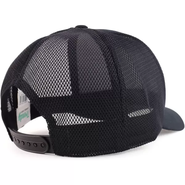 imageTrendy Apparel Shop Oversized Big 5 Panel Cotton Mesh Back Trucker Baseball CapBlack
