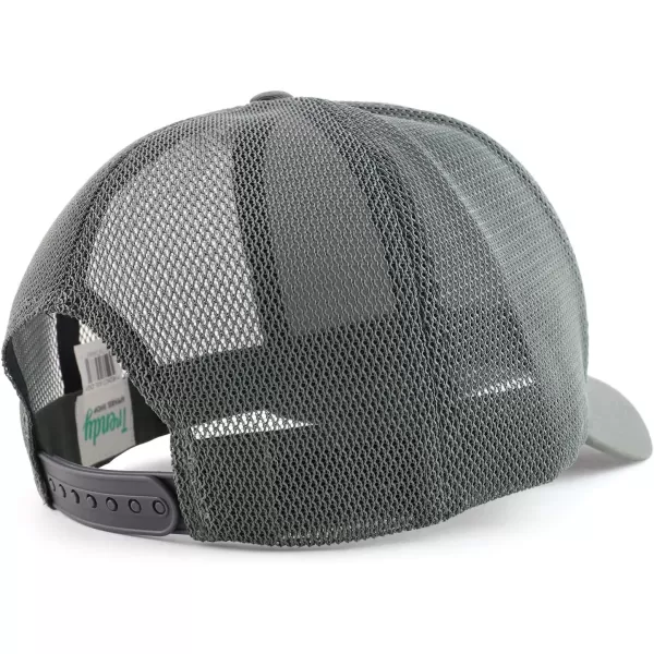 imageTrendy Apparel Shop Oversized Big 5 Panel Cotton Mesh Back Trucker Baseball CapDark Grey