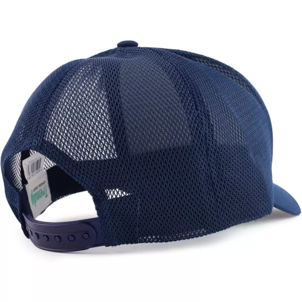 imageTrendy Apparel Shop Oversized Big 5 Panel Cotton Mesh Back Trucker Baseball CapNavy