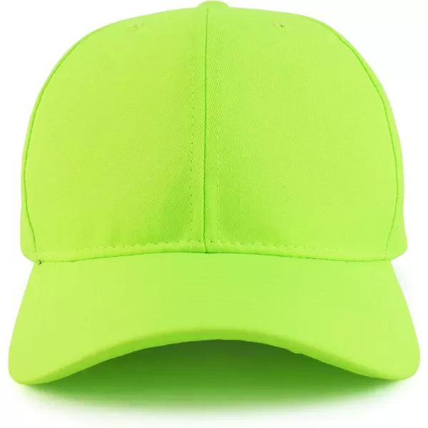 imageTrendy Apparel Shop Oversized Big XXL Safety Neon Structured Plain Baseball CapNeon Green