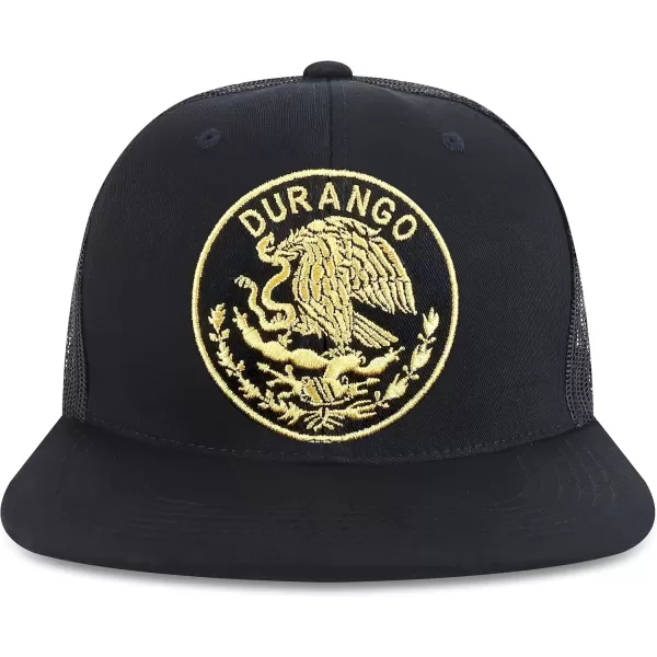 imageTrendy Apparel Shop Oversized XXL City of Mexico Eagle Embroidered Flat Bill Trucker Mesh CapDurango