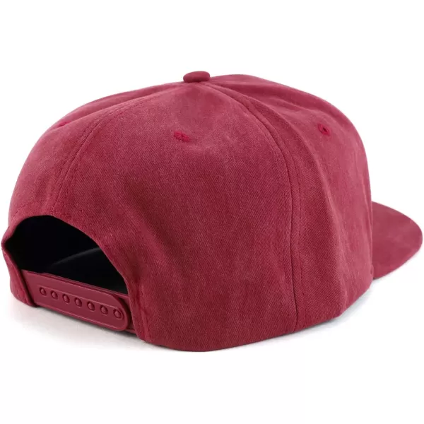 imageTrendy Apparel Shop Oversized XXL Plain Pigment Dyed Flatbill Snapback CapBurgundy