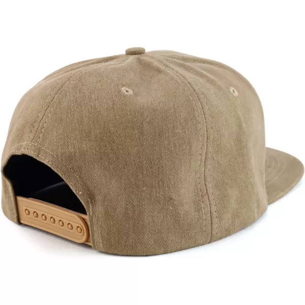 imageTrendy Apparel Shop Oversized XXL Plain Pigment Dyed Flatbill Snapback CapKhaki
