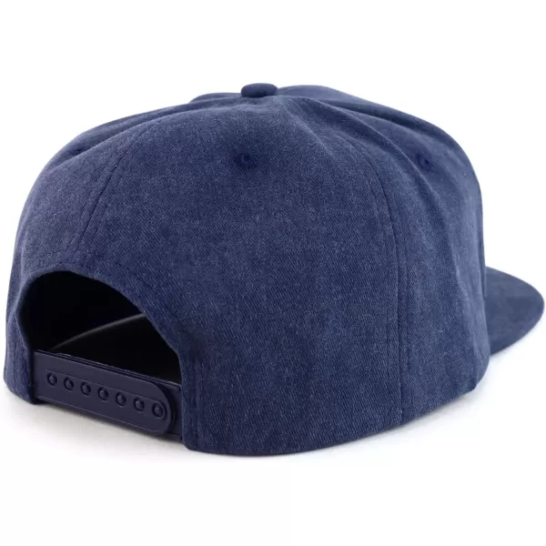 imageTrendy Apparel Shop Oversized XXL Plain Pigment Dyed Flatbill Snapback CapNavy