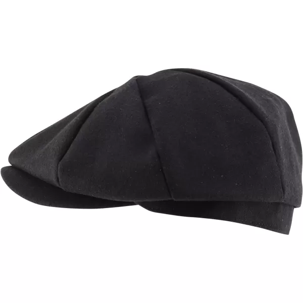 imageTrendy Apparel Shop XXL Oversize Newsboy Wool Blend Vintage Ivy CapBlack