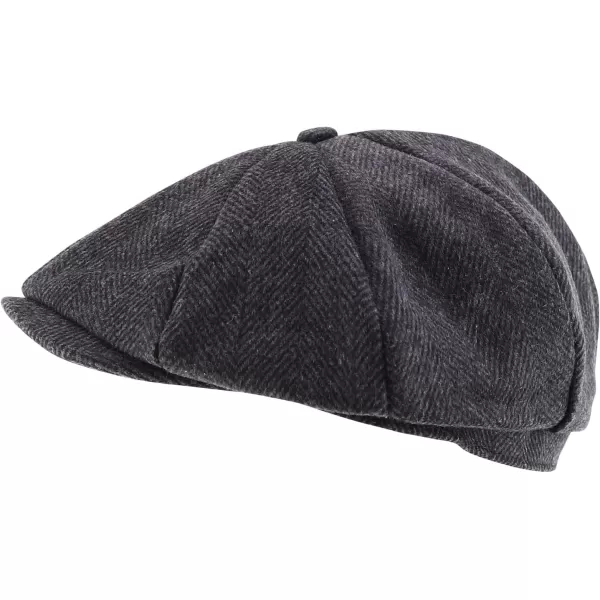 imageTrendy Apparel Shop XXL Oversize Newsboy Wool Blend Vintage Ivy CapCharcoal